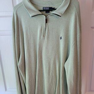 Polo by Ralph Lauren Green Quarter-Zip Sweater Size XXL